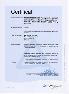 Certificat ISO 13816